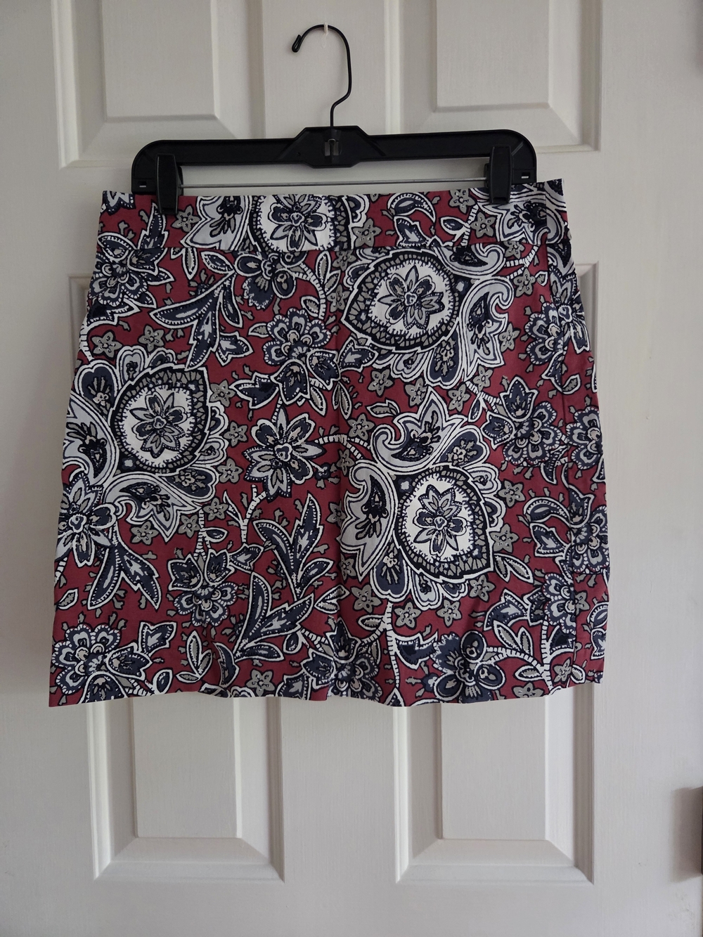 LOFT Floral Paisley Mini Skirt in Red, Navy, White
